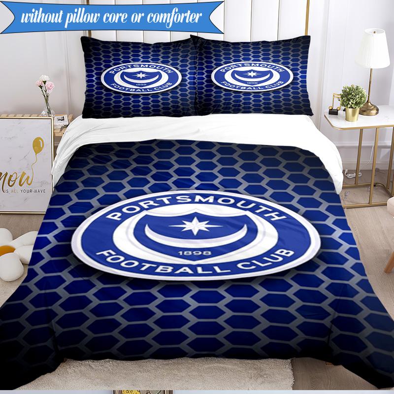 3PCS Ports Fc Crest Printed Soft Bedding Set,Including 1pc Duvet Cover And 2pcs Pillowcases Perfect for Bedroom, Dormitory, Fan Gift