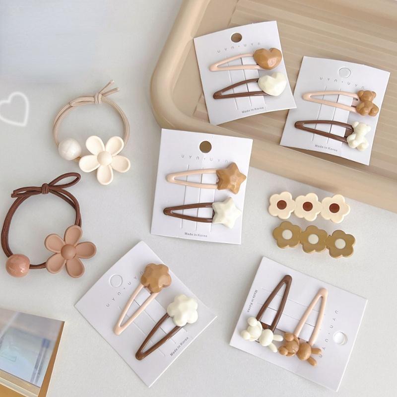 

2/5шт / набор Дети Barrettes Симпатичный Мультфильм Медведь Кролик Цветочный Тюльпан Заколка для Волос для Детей Молоко Чай Bang Боковая заколка для маленькой девочки Аксессуары для волос