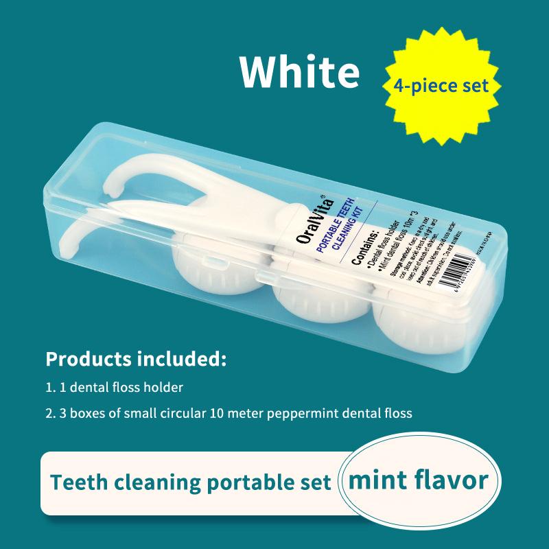 10M Dental Floss With Holder With Storage Box Teeth Cleaning Picks Reusable Replaceable Handle Stick Tool Threader For Braces