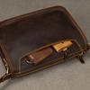 Luufan Men's Genuine Leather Messenger Bag, Crossbody Bag, iPad Compatible, Commuter Bag, Cycling Bag, Popular Casual Bag, Lightweight (Coffee)