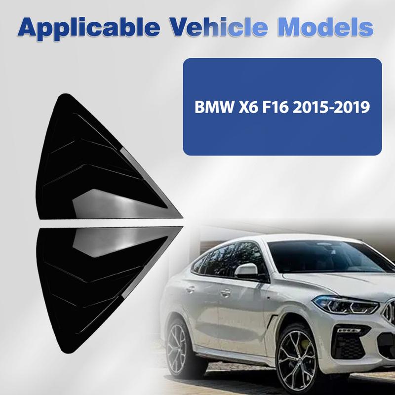 Per BMW X6 F16 2015- Spoiler Battitacco Finestrino Posteriore Laterale Copertura Otturatore Lunotto Prese d'Aria ABS Nero Lucido/Fibra di Carbonio