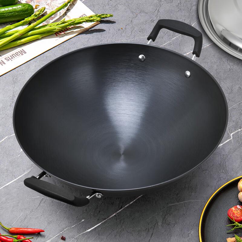 Xin Yifan Handcrafted Rust-Resistant Wrought Iron Wok with Double Handles