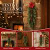 1 pc Plastic Artificial Pine Hanging Spray Realistic Red Berries Teardrop Swag  Front Door