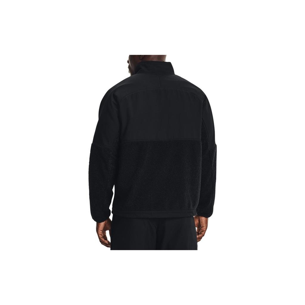 Under Armour Logo Pattern Loose-Fit Sherpa Zip-Up Jacket Men Jacket Black 1366091-001