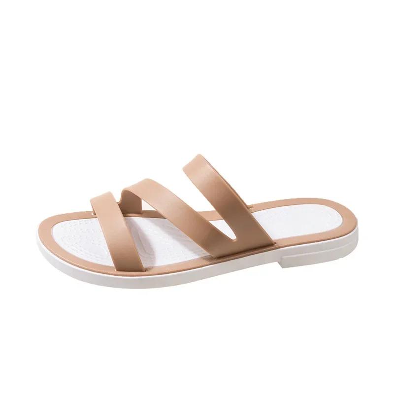 Mode 2025Flache Sandalen für Damen Trend Sommer Oberbekleidung Flache Absätze Mode Strandschuhe Zapatos para mujeres Schuhe