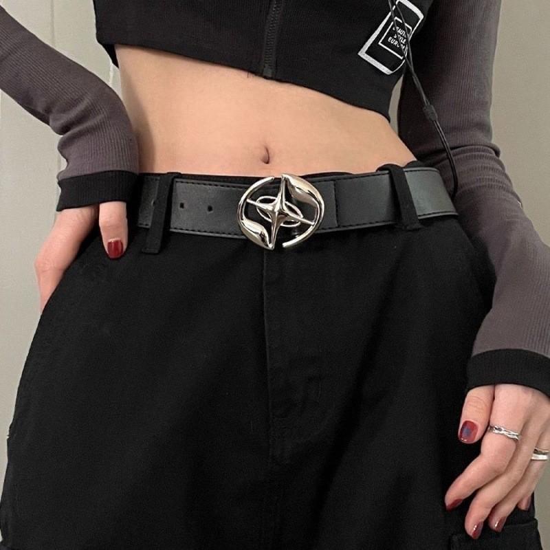 Black Elegant Womens Belt 2024 New Trendy Smooth Buckle Versatile For Outfits Summer