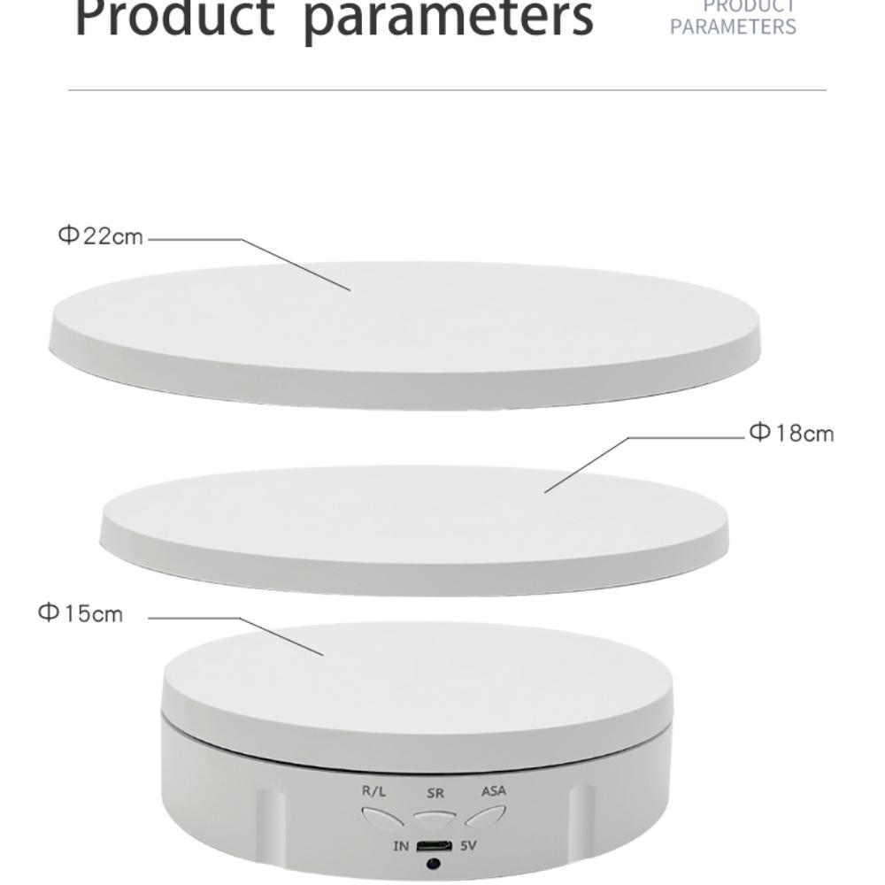 Electric Rotating Visualizer 360° Turntable 3 Speeds Regulation USB Charge Display Stand For Video Shooting Prop Jewelry Shoes