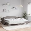 VidaXL Daybed with Trundle and Mattress Taupe 90x200 Cm Fabric 3197209