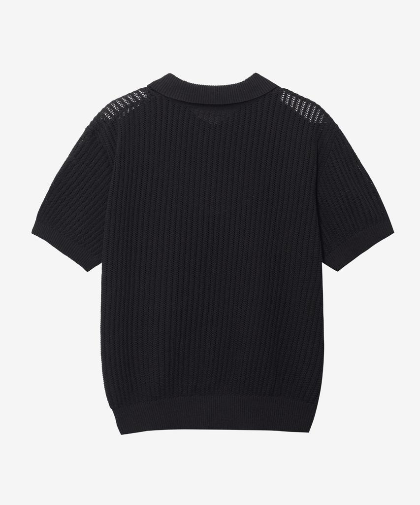 MINDBRIDGE [Couture] Crochet Collar Semi-Oversized Short Sleeve Knit - 2 Colors