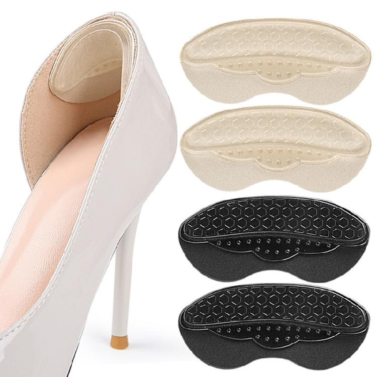 Cushioned Adhesive Heel Inserts with Silicone Paaded Soft Flannel Fabric Heel Grip for Protective Secures Fit in Shoes