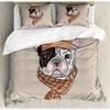French Bulldog Duvet Cover Set Cute Animal Modern Decorative 3 Piece Bedding Set With 2 Pillowcase Dog Pattern Comforter Covers