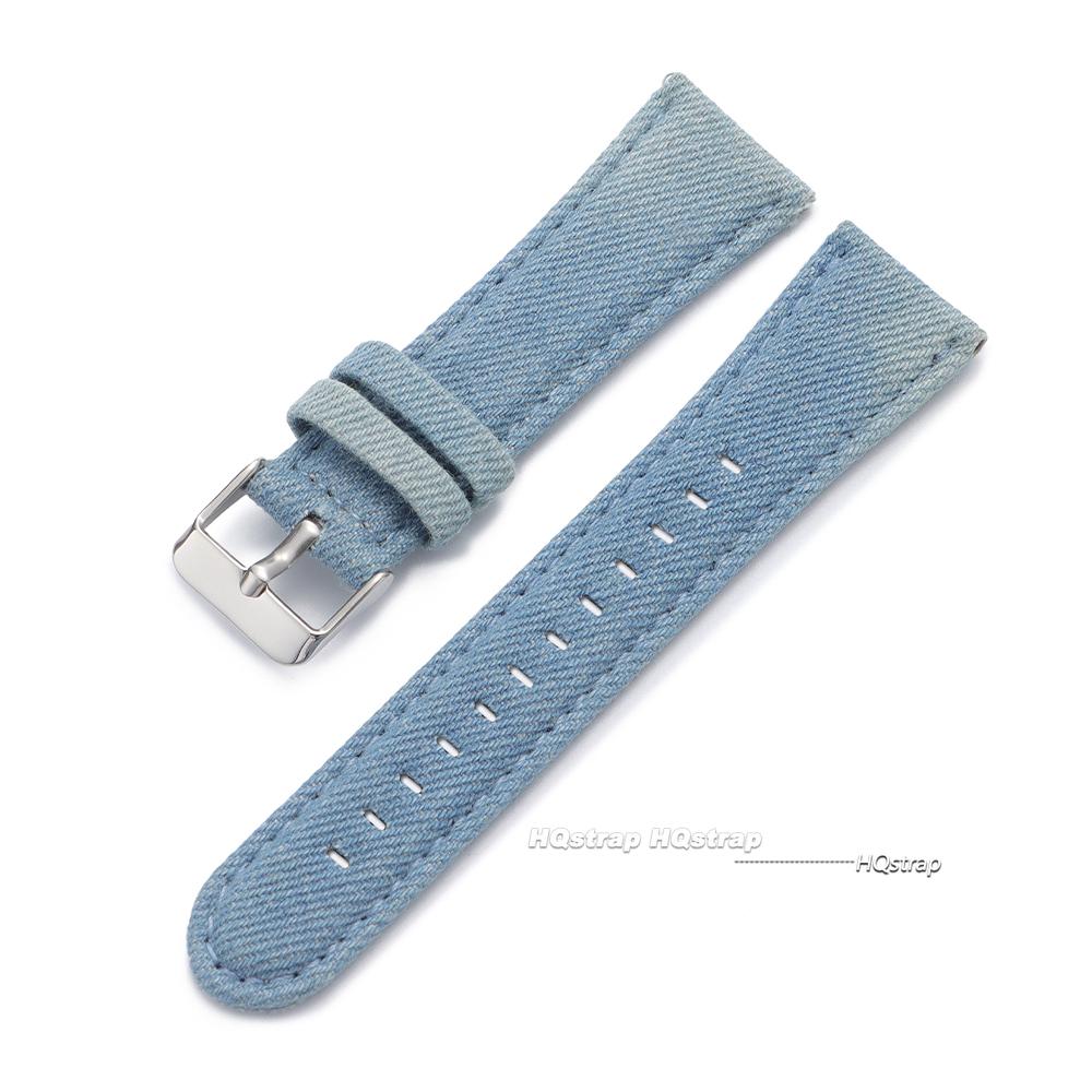 Cinturino per Orologio di Alta Qualità Stile Retro 22mm 24mm Tessuto di Jeans Cinghie per Orologio in Nylon Nero Azzurro Chiaro per Orologi da Uomo Donna Accessori