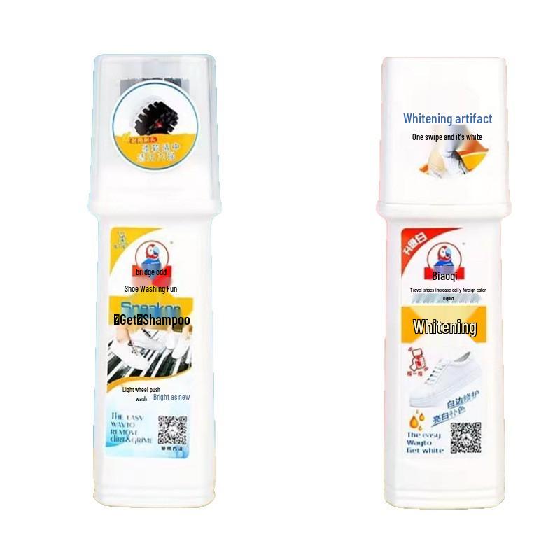 White Shoe Cleaning Kit: Whitening Brush & Stain Remover 100ml Shoe Cleaner