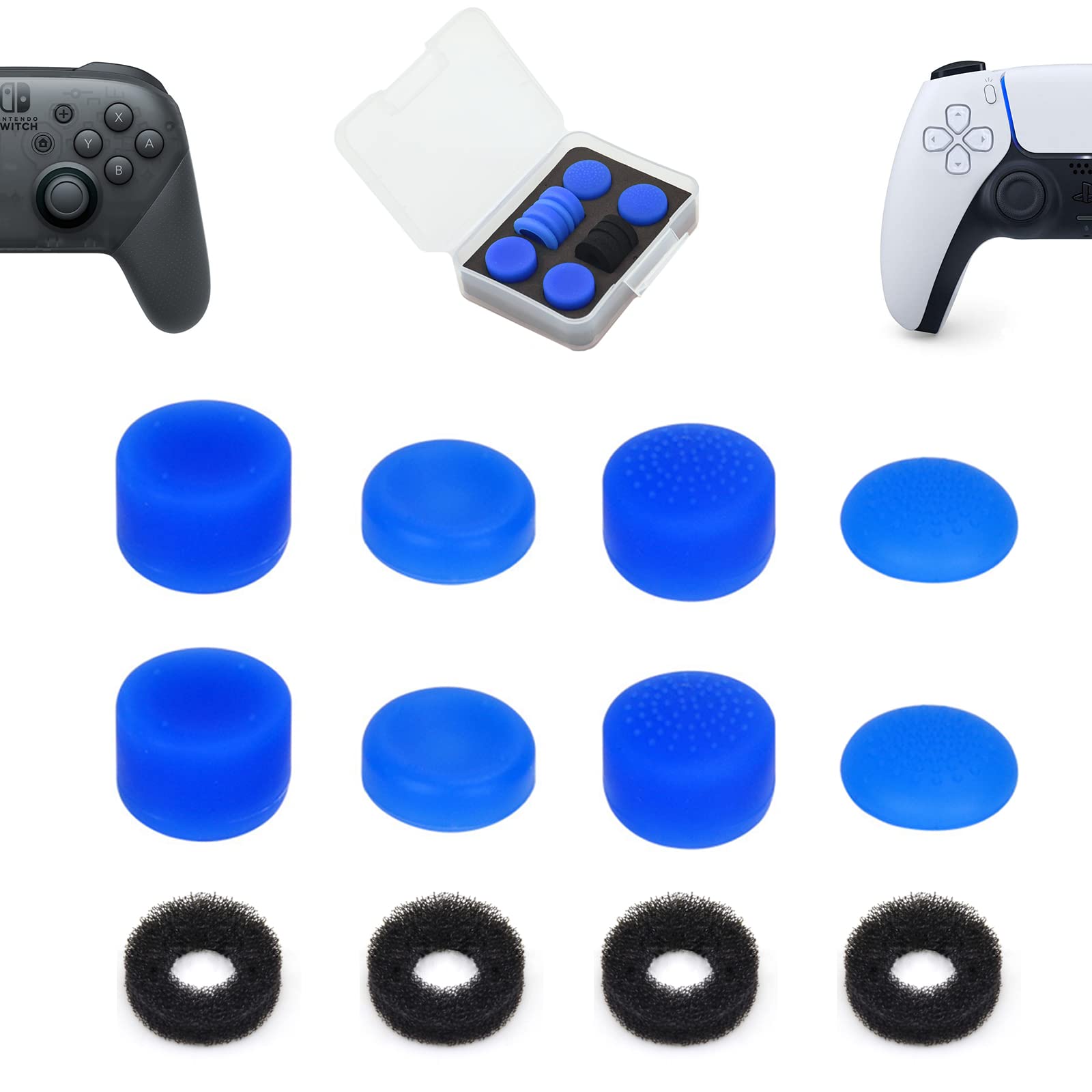 

ShiMa Owl Сумісний із контролером Freak Switch Pro Контролер Freak Controller Stick Cover Assist Ring із футляром для зберігання Stick Assist Blue Set PS5/4 (4