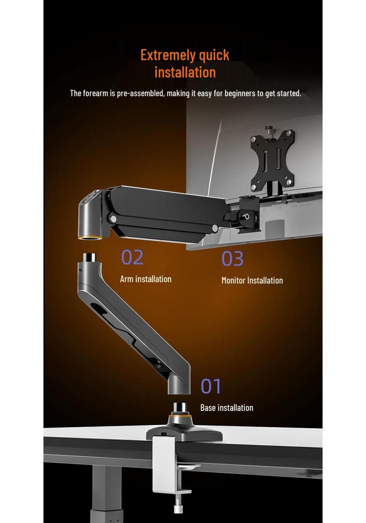 360° Rotating Adjustable Computer Monitor Stand with Mechanical Arm