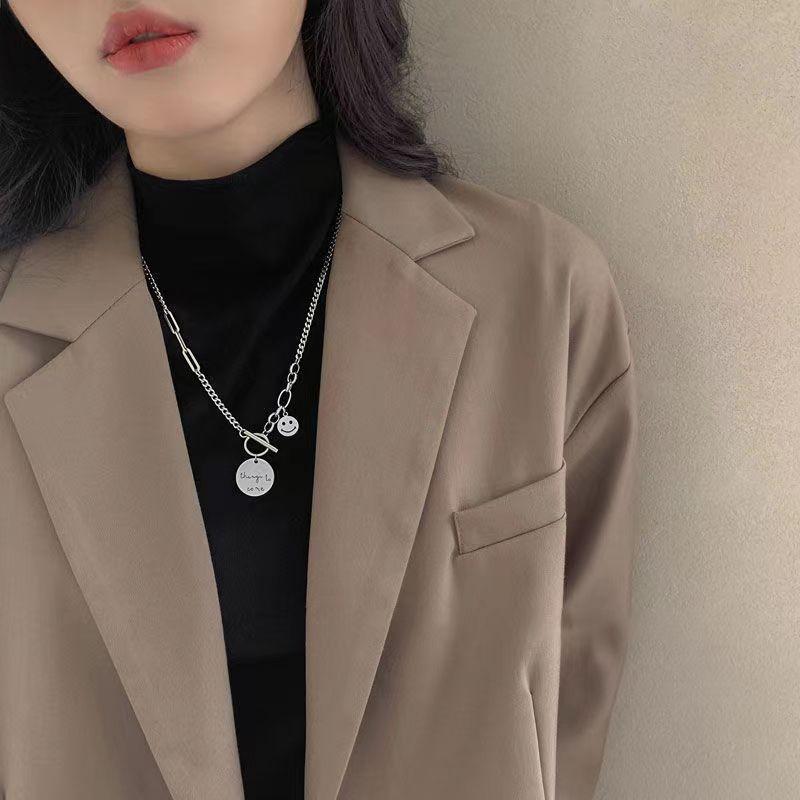 New pearl necklace women's light luxury niche versatile sweater collarbone chain premium love butterfly pendant