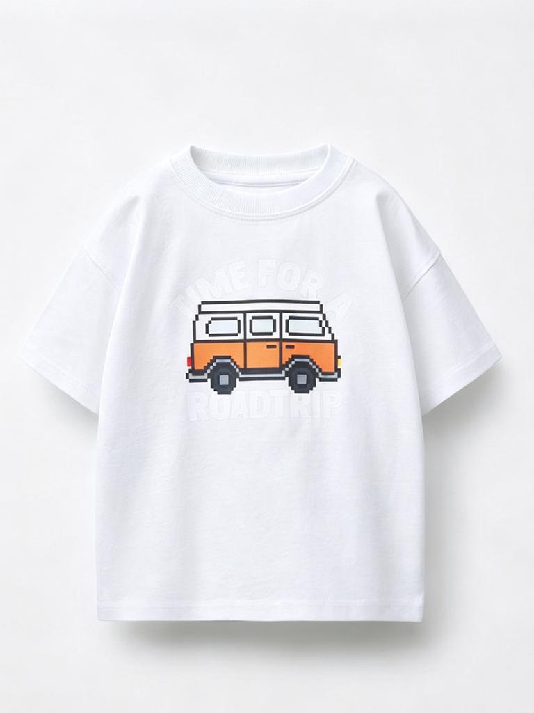 Simple All Match Cotton T Shirt for Kids Boys Girls Round Neck Short Sleeve Loose Fit Cute Casual Summer Top