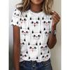Summer Cute Cartoon Cat T-Shirts Animal 3D Print Women Men Short Sleeve Round Neck T Shirt Tees Top Female Clothing