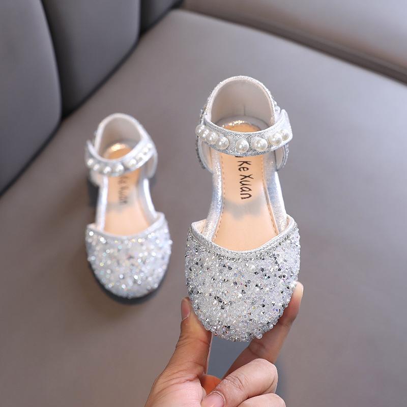 Summer Korean-style New Girls' Princess Single Shoes Leather Shoes Rhinestone Small/medium/large Children's Dance Performance Shoes