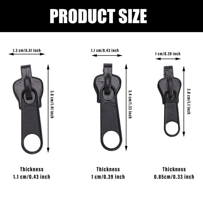 Pack Of 12 Zip Repair Kits Zipper Slider Set For Backpack Clothing Zipper Fix Zipper Replacement for Various Accessories