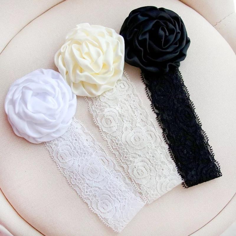 3-color Lace Rose Braided Ribbon Choker Gothic Wide Choker Vintage 90s Lace Choker Collar Necklace for Women Girls