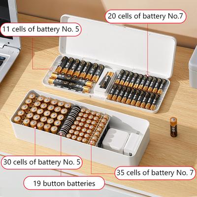 High Quality PP Battery Organizer Fall Prevention Durable Battery Storage Box Large Capacity Wear-resistant Data Cable Case