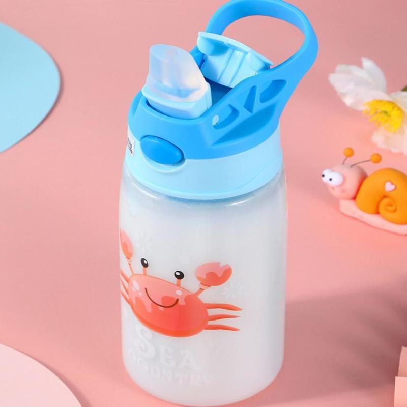 480Ml Kids Water Sippy Cup Cartoon Baby Feeding Cup With Straws Leakproof Water Bottle Outdoor Portable Duckbill Straw Cups