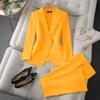 Completo Elegante da Donna per Primavera/Autunno: Completo due pezzi: Blazer Taglia Piccola + Pantaloni Monocolore