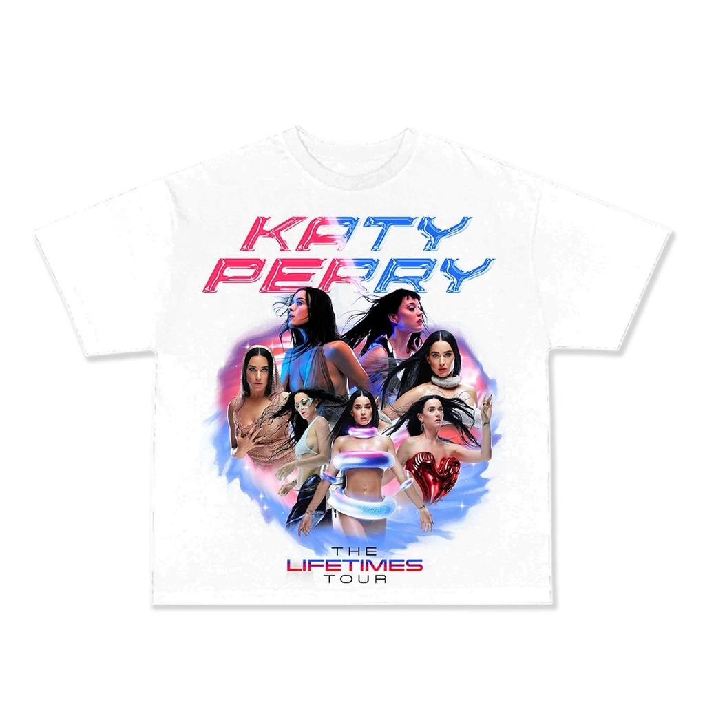 Katy Perry Klassisches Poster-Print T-Shirt Sommer Locker Herren Damen Y2k Übergröße High-Street-Stil T-Shirt Übergröße Lässiges Oberteil