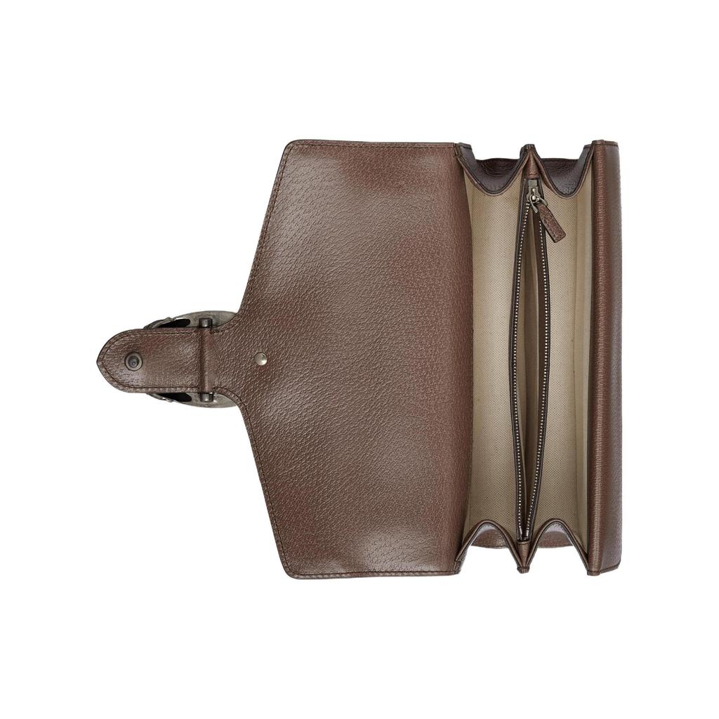 Gucci Dionysus GG Supreme Canvas Brown Leather Chain Shoulder Crossbody Bag With Silver Hardware For Women Daily Use