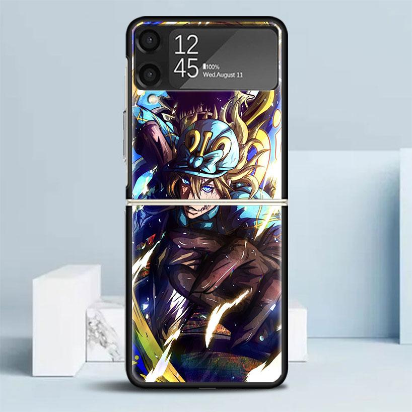 JoJo Adventure Dio Diego Brando Black Cover for Samsung Galaxy Z Flip 7 6 5 4 3 5G Phone Case Flip7 Flip6 Flip5 Flip4 Flip3 Patt