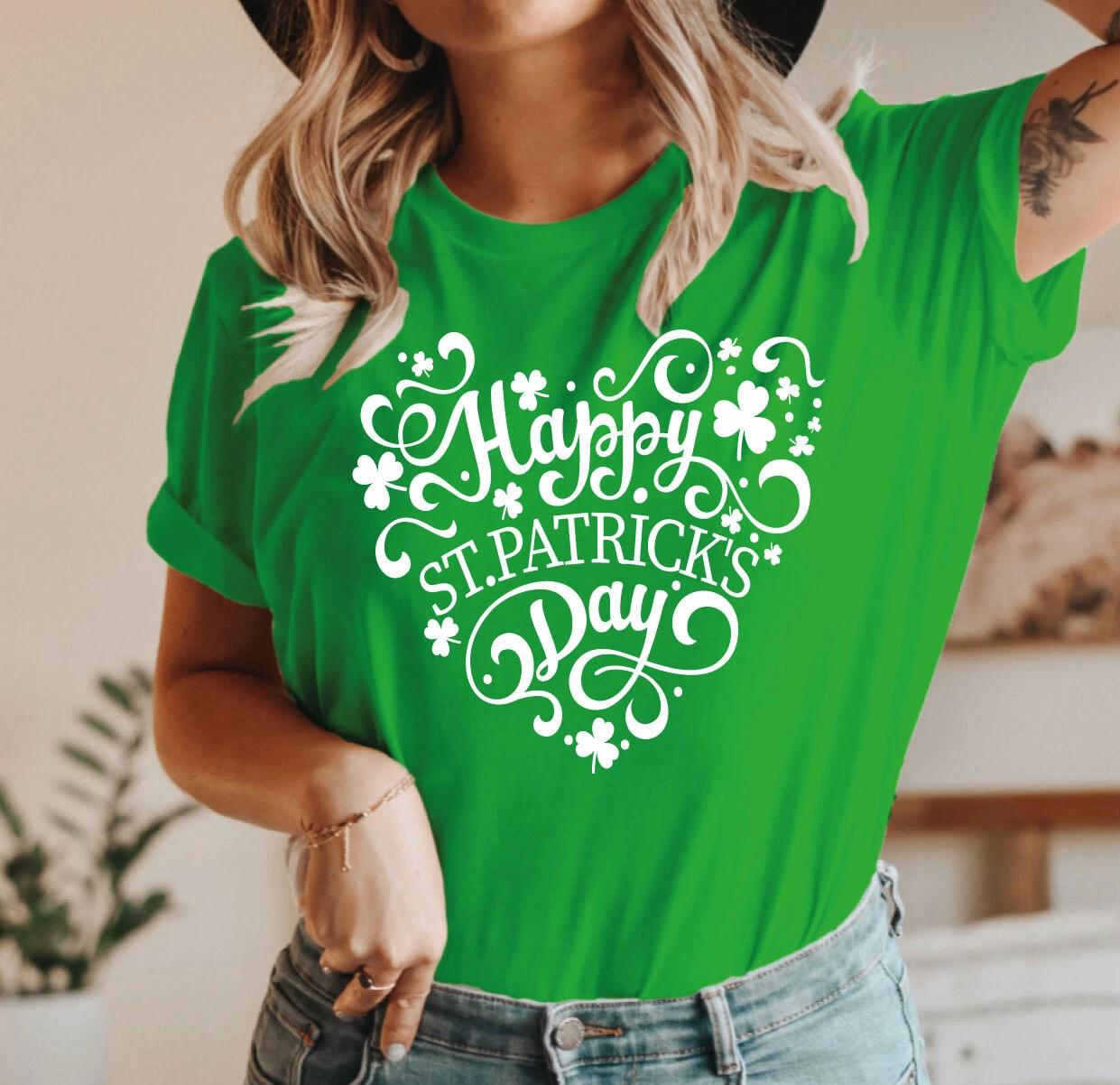 St Patrick s Day T-Shirt Irish Shamrock Ireland Paddys Funny (Happy st day 1,TS) 2XL