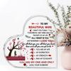 2D Flat Wife Gifts Acrylic Heart Keepsake Desktop Decorative Plaque, Home Decor Plaque Hanging Wall Art Decorative Garden Decoration for Room Door Sig