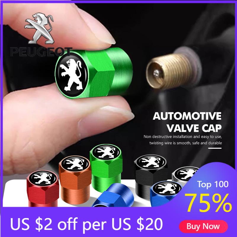 2026 Adesivo Auto Caldo Per Peugeot Stelo Valvola Pneumatico Auto Tappo Stile Zigrinato Tappo Valvola Pneumatico 407 508 2008 5008 107 106 205 4008 301 6