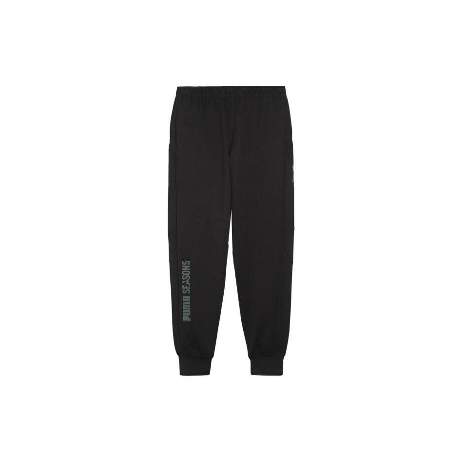 Puma M Seasons Tech Solid Color Casual Cut Design Mid Waist Knitted Sports Pants Men pants Black 524896-01