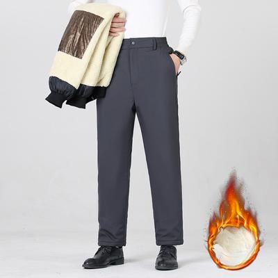 Winter New Men's Sports Casual Fleece-lined Straight Leg Pants