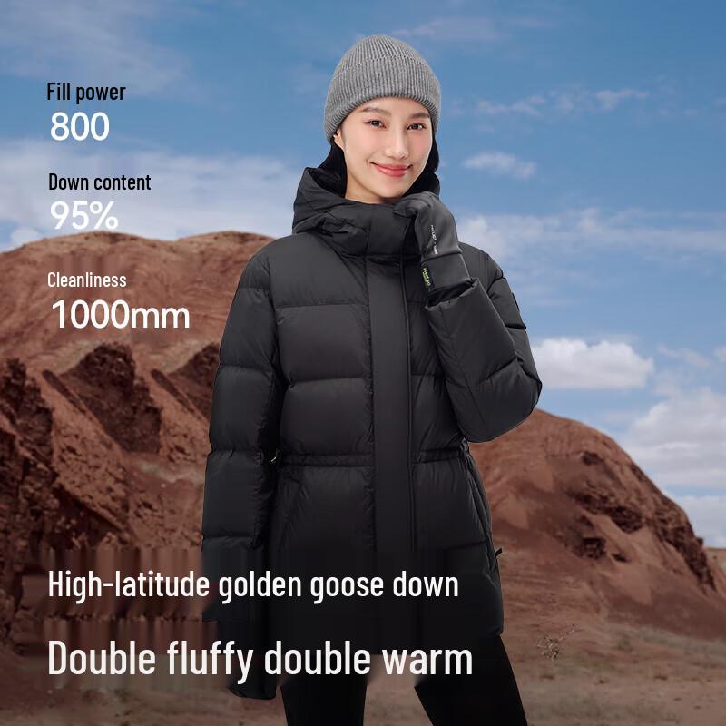 PELLIOT Women's Mid-Length Goose Down Jacket