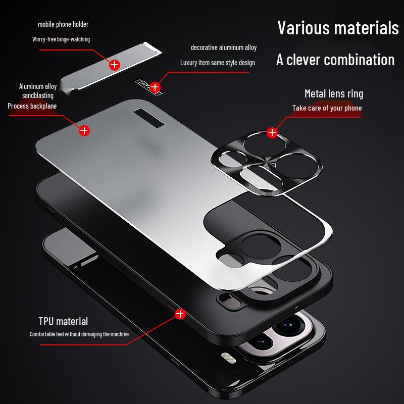 OPPO Find X9 Ultra Metal Frosted Stand Protective Phone Case - Full Coverage, Drop-proof