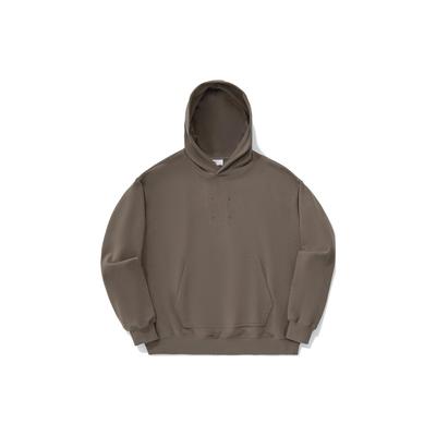 Li Ning Vital Serisi Düz Renk Bol Kesim Kapüşonlu Sweatshirt Unisex Sweatshirt Mantar Kahvesi AWDTE71-1