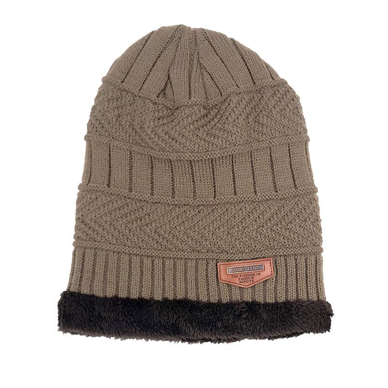 Adult Winter Wool Hat, Men'S Velvet Knitted Hat, Women'S Pullover Scarf, Two-Piece Hat Scarf