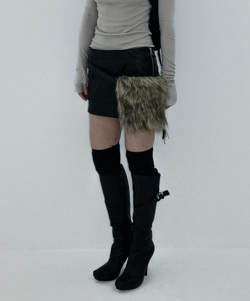 Tae Fur Bag Leather Skirt 001