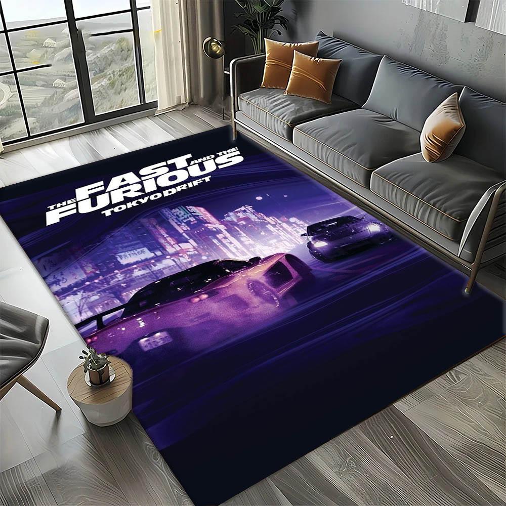 Tappeto Tappeto Artistico Film 3D F-Fast and The F-Furious per Decorazione Stanza Casa Cucina Camera da Letto Divano Regalo Tappeto per Area Bambini Tappetino Antiscivolo