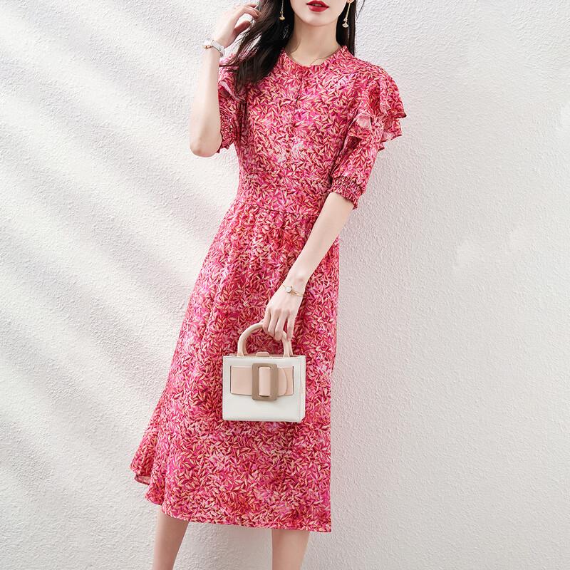 

Srcr Women s Floral Chiffon Midi Dress M