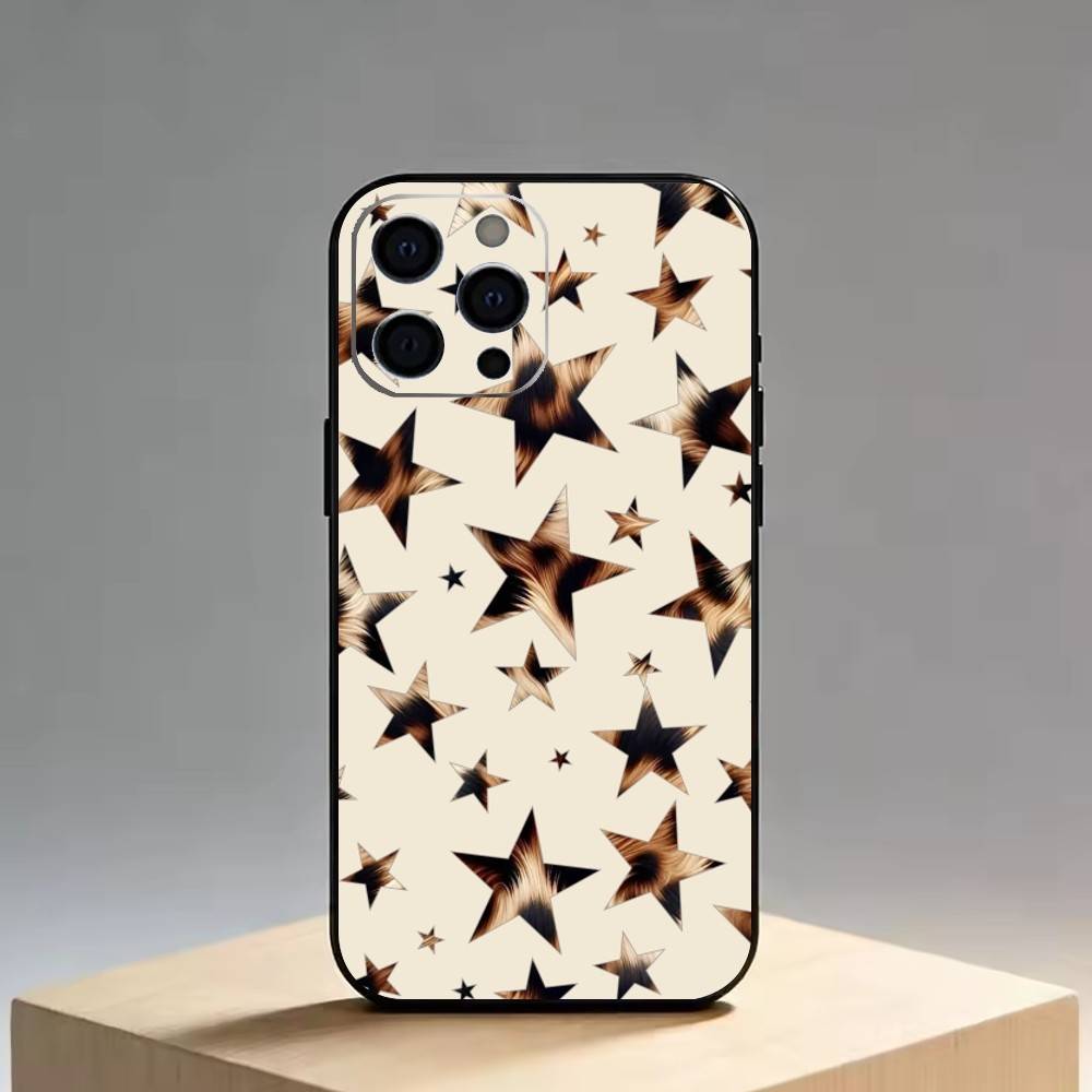 Trendy Leopard Print Star Pattern Phone Case Silicone Soft For IPhone 17 16 15 14 13 12 11 X XR Plus Pro Max Plus
