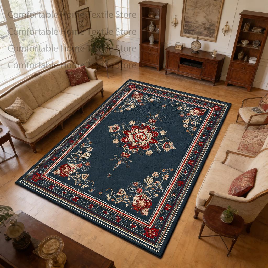 Classical Persian Style Fluffy CARPET FOR LIVE ROOM Decoration Home Washable Soft Rug Large Area Non-slip Short Velvet Foot Mats