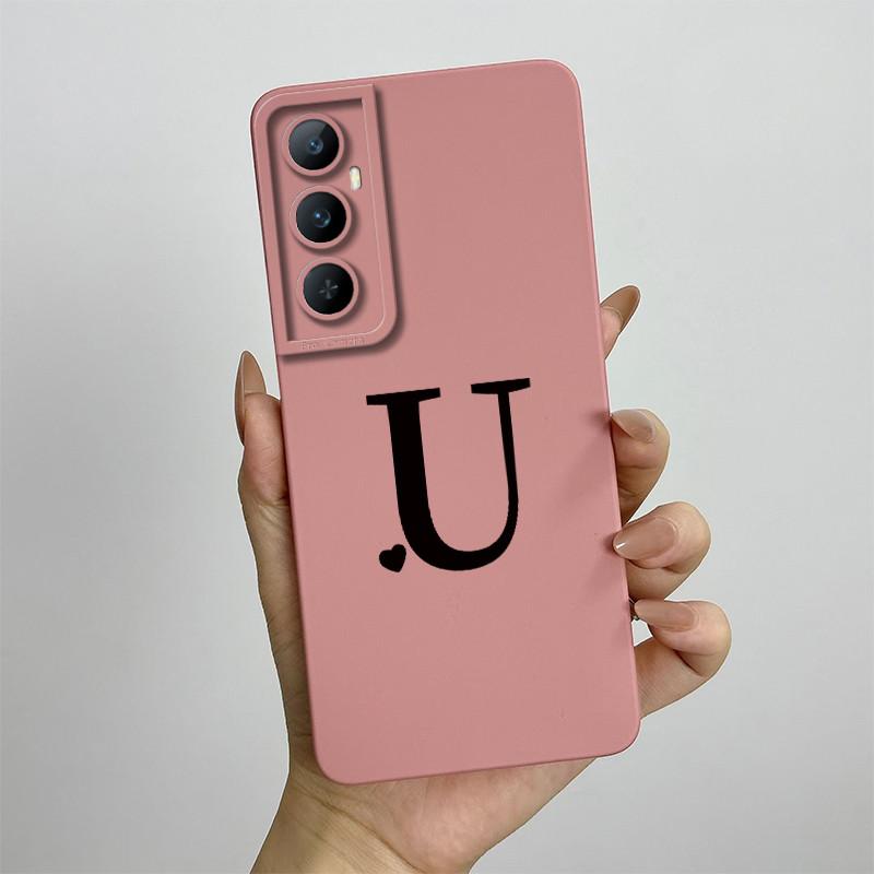 For Realme C65 4G Phone Case Cute Letters Ultra Thin Liquid Silicone Camera Protection Back Cover For Realme C 65 Funda Carcasa