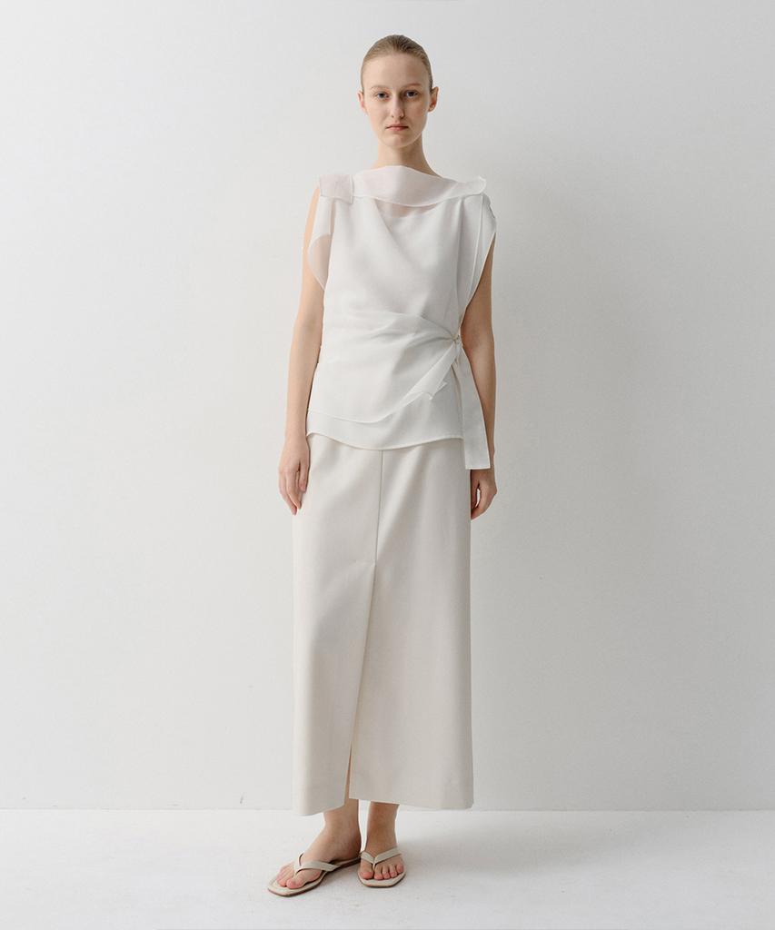 Ia Long Slit Skirt (Cream)