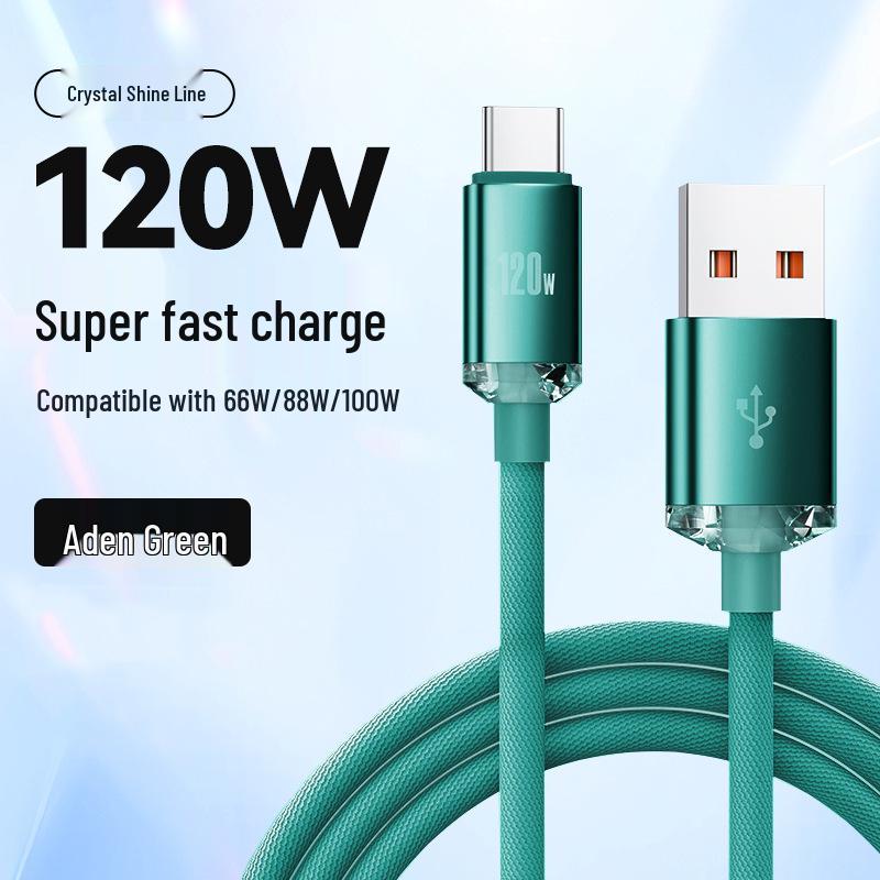Crystal Shine 120W Typ-C Schnellladekabel für Huawei, Honor, Vivo, OPPO Geräte
