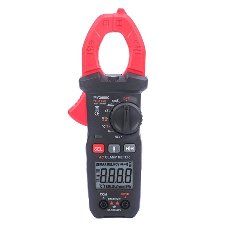 

Clamp Meter Digital Multimeter 0-600V 600A Voltages Current 4000 Counts Current Ammeter Tester Car Capacitance NCV 1