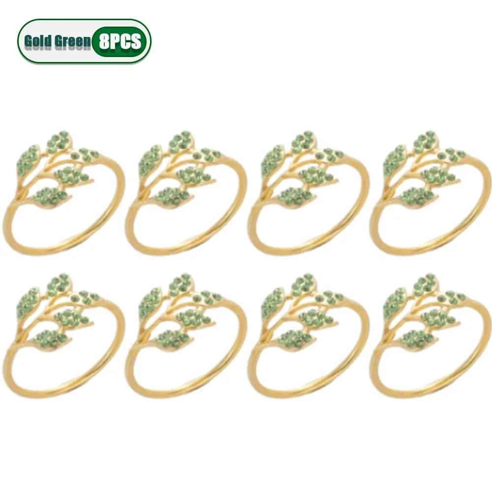 Green Leaf Napkin Rings Durable Metal Design Reusable and Easy To Clean Ideal for Weddings Parties and Holiday Celebrations
